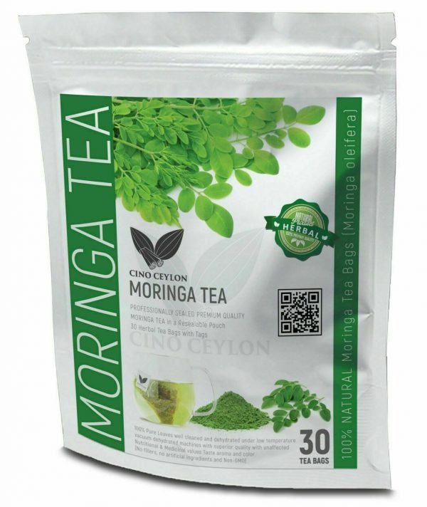 30 Moringa Oleifera Detox Herbal Tea Bags: Lower Cholesterol, Blood Sugar, Antioxidants