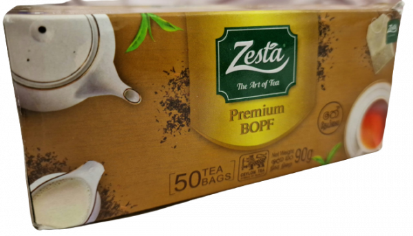 Experience 100% Pure Ceylon Zesta Premium BOPF Tea Bags - 50 Bags, 90g